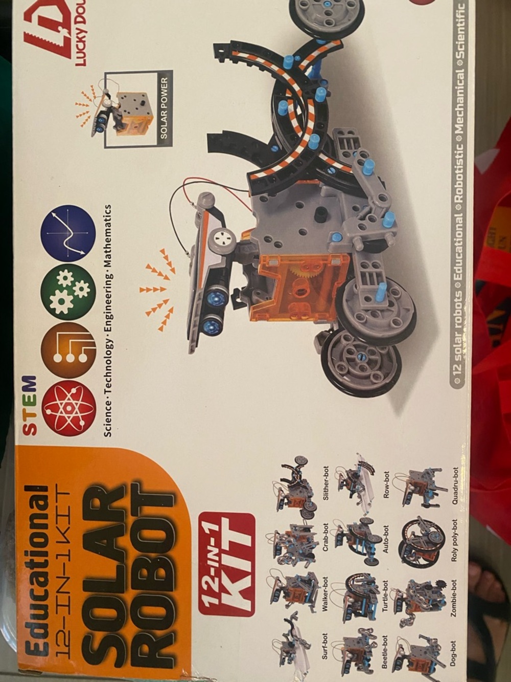 Educational Solar Robot Kit - Orange & Gray STEM Toy